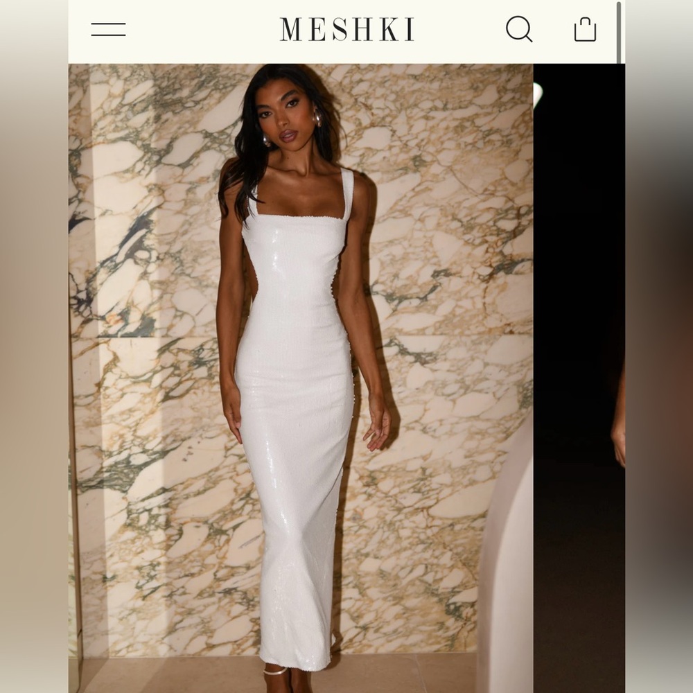 White sequence dress